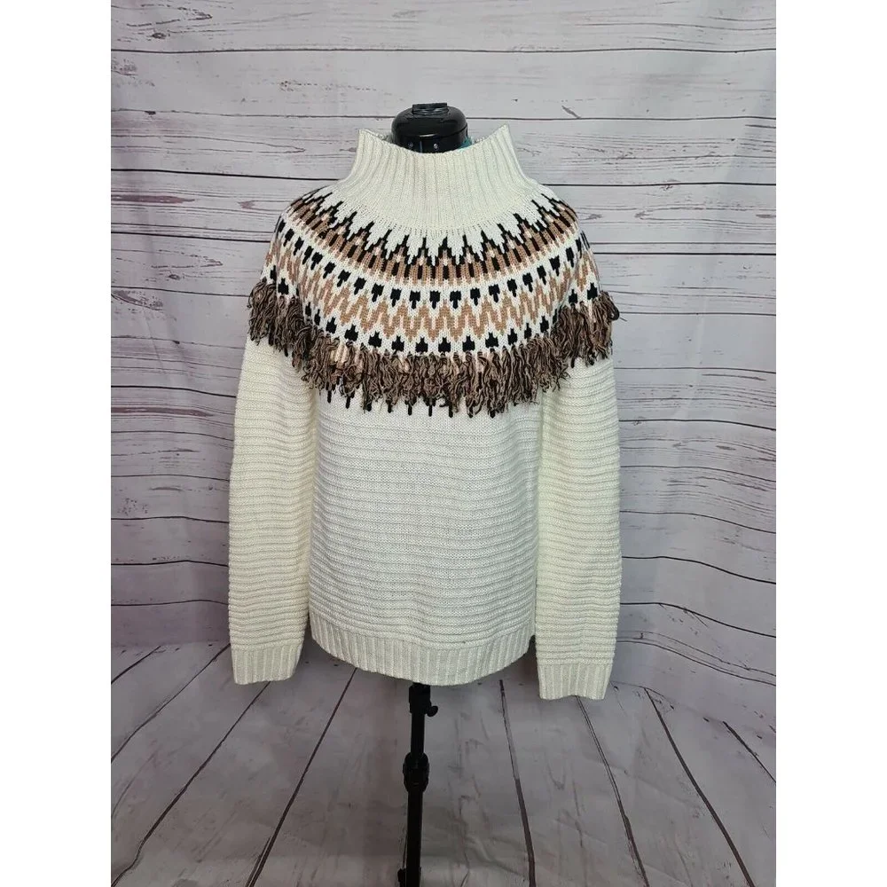 MINK PINK women size M 1980s retro style knitted jumper ugly sweater tassels - Picture 2 of 9
